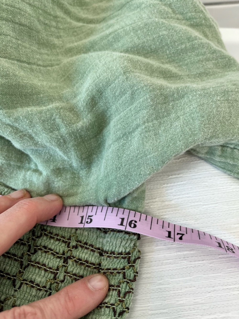 Free People Easy To Love Light Sage Smocked Mini Dress - Picture 8 of 12